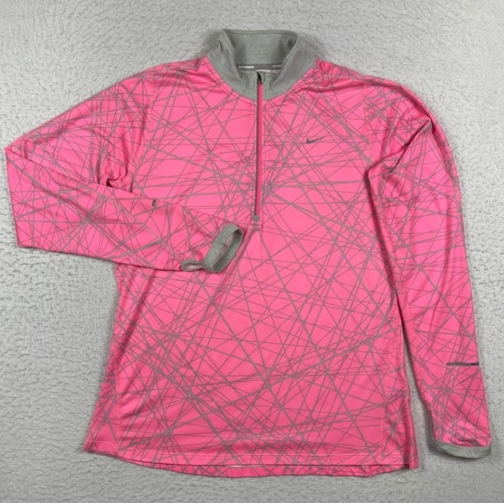 Nike ✨️ Women's Pink and Gray Long Sleeve Pollover Size M
